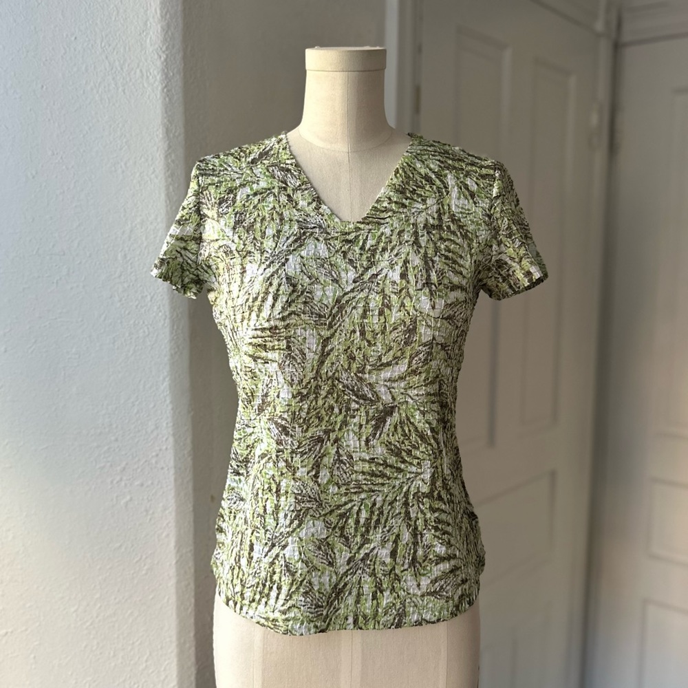 Vintage 90s JM Collection vneck scrunch top Petite Small